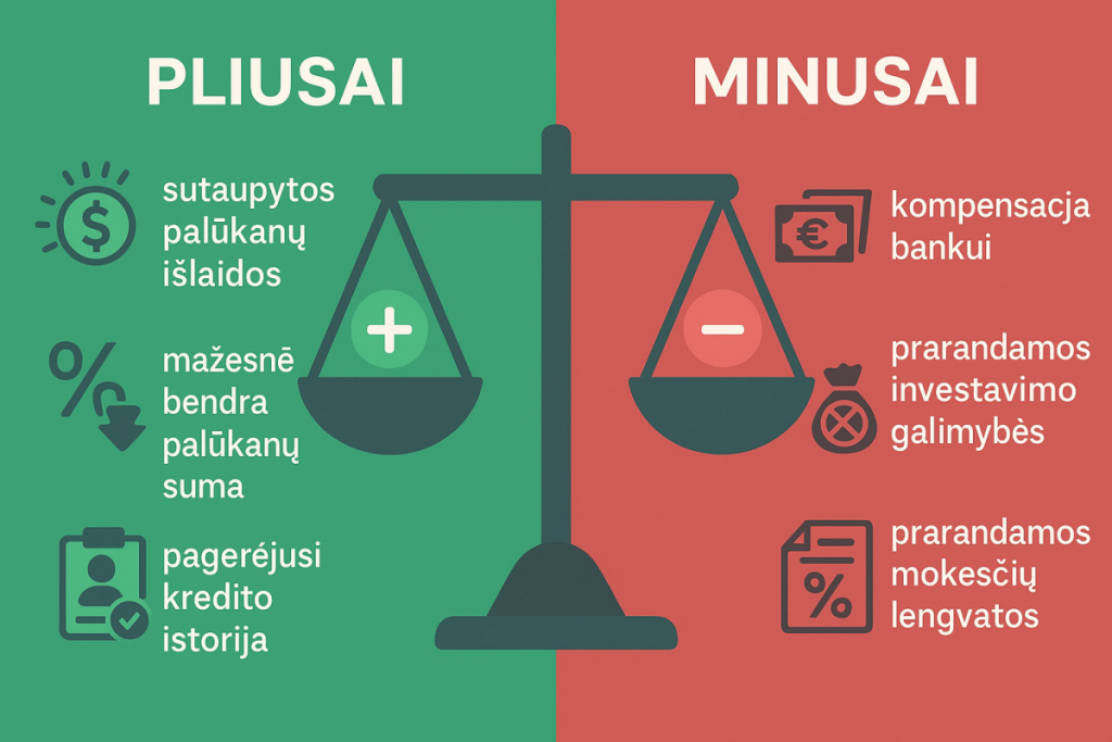 Paskolos grąžinimas anksčiau laiko: ar apsimoka - pliusai ir minusai