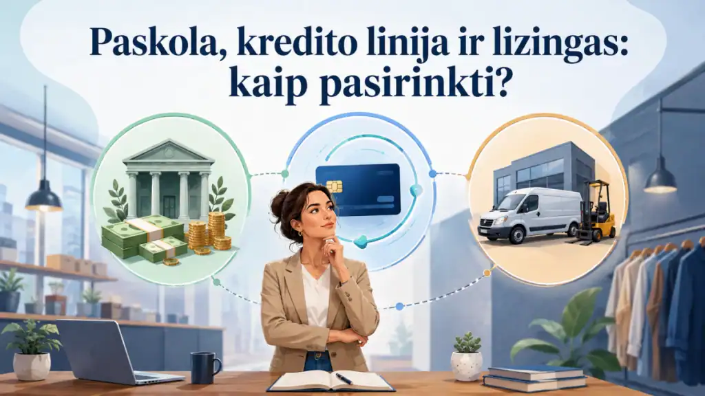 paskola, kredito linija, lizingas